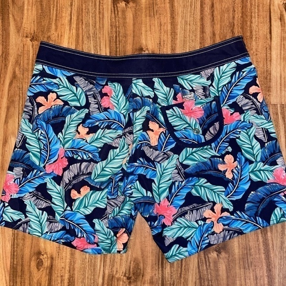 LOCO Boutique women’s large 12 14 shorts floral board swim bathing suit blue - Picture 5 of 8